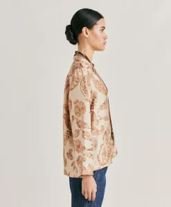 Donne Momonì Bluse E Camicie-Blusa Ambroise In Twill Di Seta - Cipria Multicolor