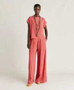 Donne Momonì Bluse E Camicie-Blusa Curacao In Acetato Seta - Amaranto