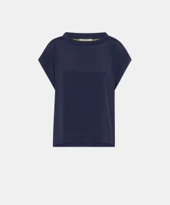 Donne Momonì Bluse E Camicie-Blusa Curacao In Acetato Seta - Blu Notte