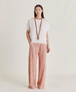 Donne Momonì Completi E Talleur-Blusa Curacao In Acetato Seta - Panna
