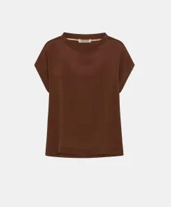 Donne Momonì Bluse E Camicie-Blusa Curacao In Acetato Seta - Cioccolato