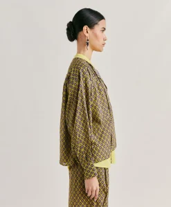 Donne Momonì Bluse E Camicie-Blusa Gipsofilia In Voile Di Cotone Stampato - Olio