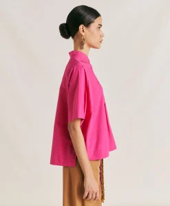 Donne Momonì Bluse E Camicie-Blusa Mialli In Popeline - Fucsia