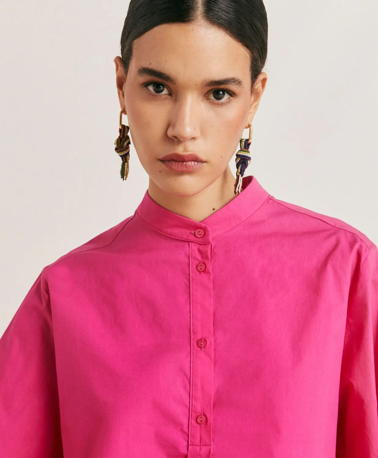 Donne Momonì Bluse E Camicie-Blusa Mialli In Popeline - Fucsia