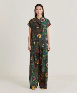 Donne Momonì Bluse E Camicie-Blusa Paso In Haboutai Di Seta - Verdone Multicolor