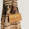 Donne Momonì Borse E Pochette-Borsa A Tracolla Sophie In Pelle Lame' E Raffia - Caramello