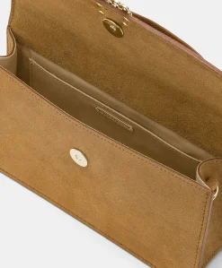 Donne Momonì Borse E Pochette-Borsa A Tracolla Sophie In Pelle Lame' E Raffia - Caramello