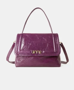 Donne Momonì Borse E Pochette-Borsa Flore In Pelle Naplack - Mirtillo