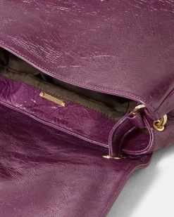 Donne Momonì Borse E Pochette-Borsa Flore In Pelle Naplack - Mirtillo