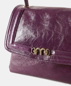 Donne Momonì Borse E Pochette-Borsa Flore In Pelle Naplack - Mirtillo