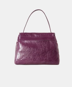 Donne Momonì Borse E Pochette-Borsa Flore In Pelle Naplack - Mirtillo
