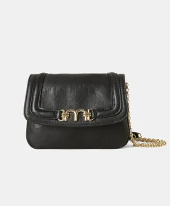 Donne Momonì Borse E Pochette-Borsa Mimi Flore In Pelle - Nero