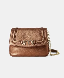 Donne Momonì Borse E Pochette-Borsa Mimi Flore In Pelle Laminata - Bronzo