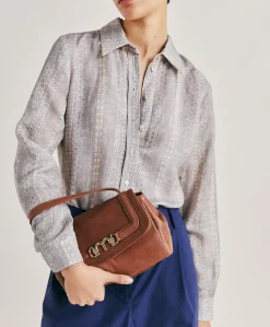 Donne Momonì Borse E Pochette-Borsa Petit Flore In Pelle - Cuoio