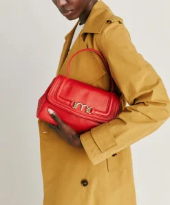 Donne Momonì Borse E Pochette-Borsa Petit Flore In Pelle - Rosso