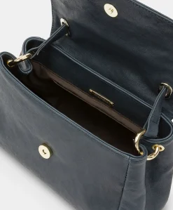 Donne Momonì Borse E Pochette-Borsa Petit Flore In Pelle - Blu