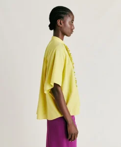 Donne Momonì Bluse E Camicie-Camica Berenice Con Voile Di Cotone - Acido