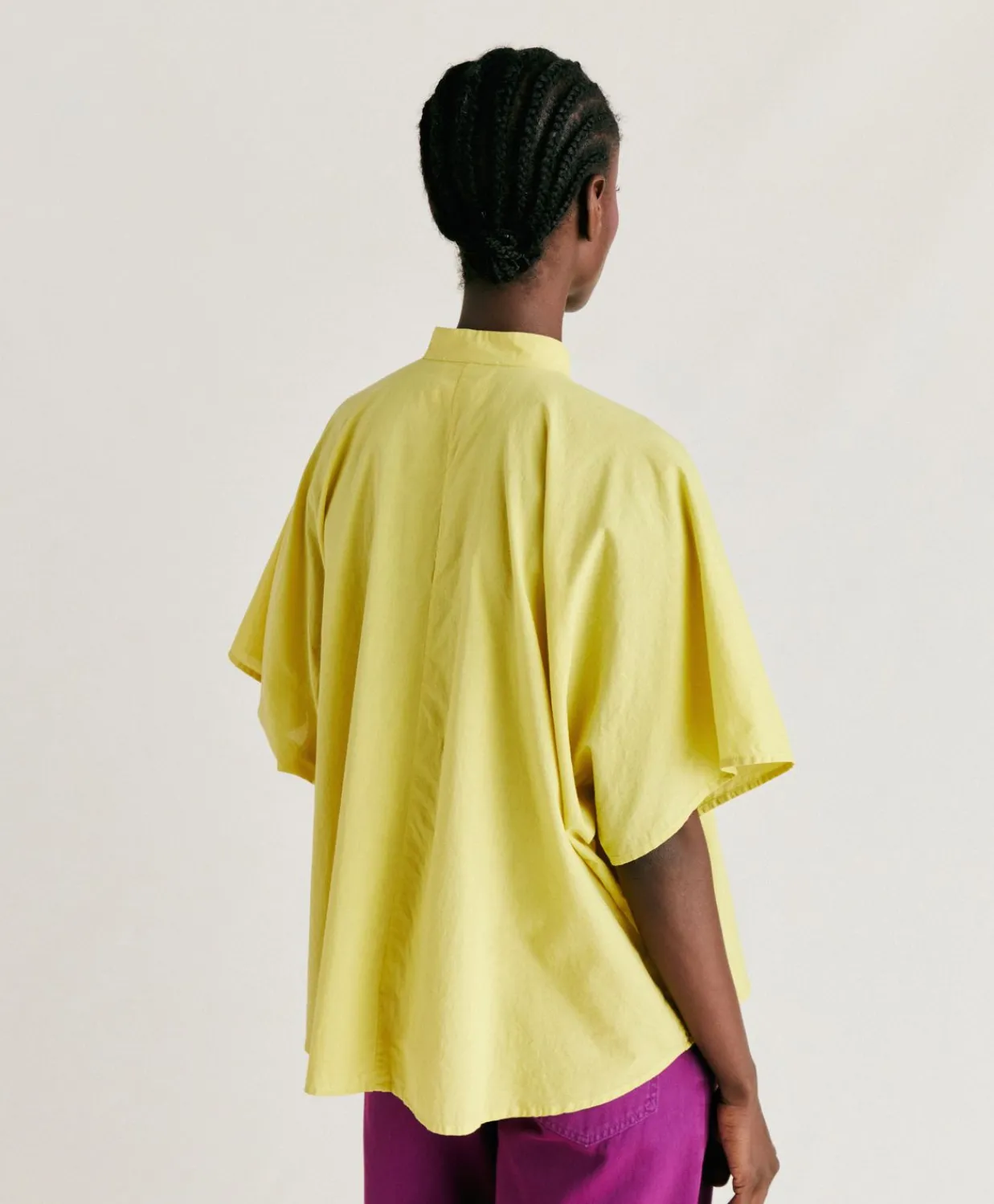 Donne Momonì Bluse E Camicie-Camica Berenice Con Voile Di Cotone - Acido