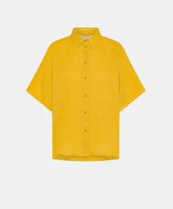 Donne Momonì Bluse E Camicie-Camica Elafonissi In Lino - Giallo Sole