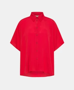 Donne Momonì Bluse E Camicie-Camicia Brooklyn In Acetato Seta - Azalea