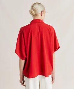 Donne Momonì Bluse E Camicie-Camicia Brooklyn In Acetato Seta - Azalea