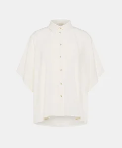 Donne Momonì Bluse E Camicie-Camicia Brooklyn In Acetato Seta - Panna