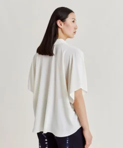 Donne Momonì Bluse E Camicie-Camicia Brooklyn In Acetato Seta - Panna