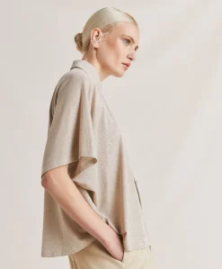 Donne Momonì Bluse E Camicie-Camicia Brooklyn In Jersey Lurex - Sabbia