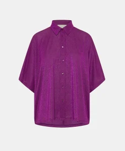 Donne Momonì Bluse E Camicie-Camicia Brooklyn In Jersey Lurex - Ciclamino