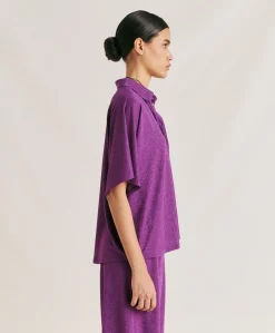 Donne Momonì Bluse E Camicie-Camicia Brooklyn In Jersey Lurex - Ciclamino