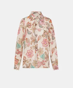 Donne Momonì Bluse E Camicie-Camicia Estreta In Viscosa Lino - Rosa Multicolor