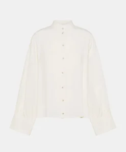 Donne Momonì Completi E Talleur-Camicia Franklin In Acetato Seta - Panna