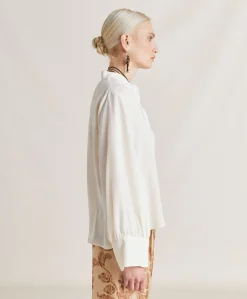 Donne Momonì Completi E Talleur-Camicia Franklin In Acetato Seta - Panna