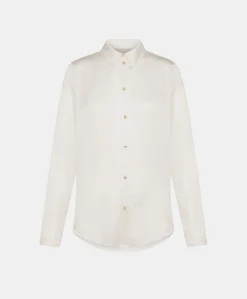 Donne Momonì Bluse E Camicie-Camicia Meudon In Seta Unita - Panna