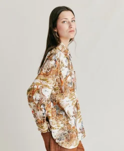 Donne Momonì Completi E Talleur-Camicia Ostina In Popeline - Panna / Multicolor