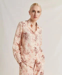 Donne Momonì Bluse E Camicie-Camicia Shirt In Crepe De Chine - Rosato/Amarena