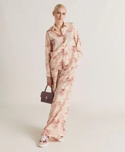 Donne Momonì Bluse E Camicie-Camicia Shirt In Crepe De Chine - Rosato/Amarena