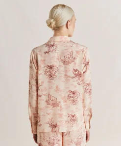 Donne Momonì Bluse E Camicie-Camicia Shirt In Crepe De Chine - Rosato/Amarena