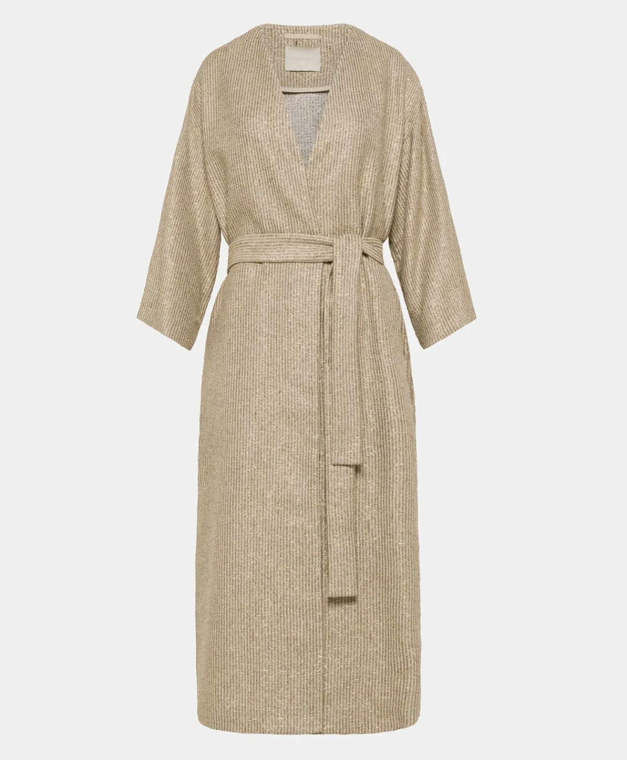Donne Momonì Trench E Cappotti-Cappotto Calla A Stuoia Lurex - Sabbia Multicolor