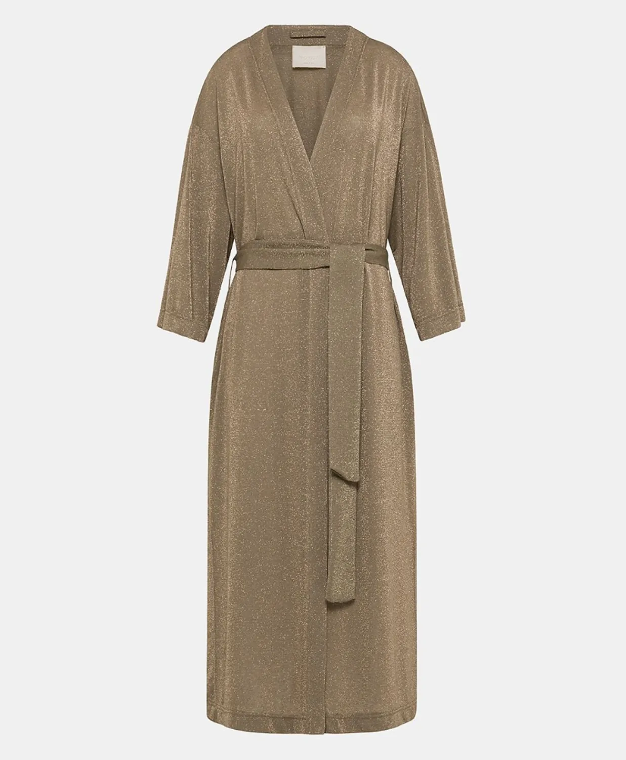 Donne Momonì Trench E Cappotti-Cappotto Calla In Jersey Lurex - Fango