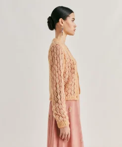 Donne Momonì Maglieria-Cardigan Altea In Soft Mohair - Arancio