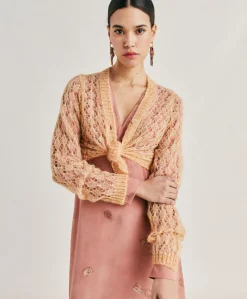 Donne Momonì Maglieria-Cardigan Altea In Soft Mohair - Arancio