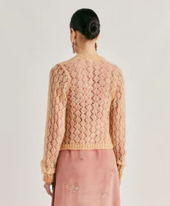 Donne Momonì Maglieria-Cardigan Altea In Soft Mohair - Arancio