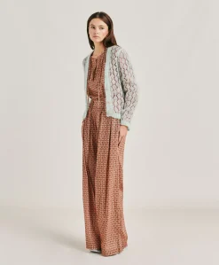 Donne Momonì Maglieria-Cardigan Altea In Soft Mohair - Turchese