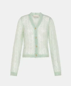 Donne Momonì Maglieria-Cardigan Altea In Soft Mohair - Turchese