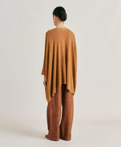 Donne Momonì Maglieria-Cardigan Divina Perlata Lurex - Caramello