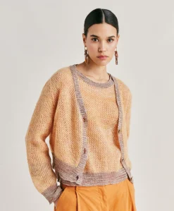 Donne Momonì Maglieria-Cardigan Dream In Soft Mohair - Arancio