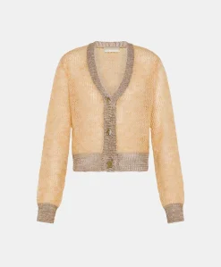 Donne Momonì Maglieria-Cardigan Dream In Soft Mohair - Arancio