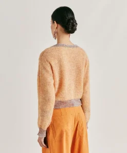 Donne Momonì Maglieria-Cardigan Dream In Soft Mohair - Arancio