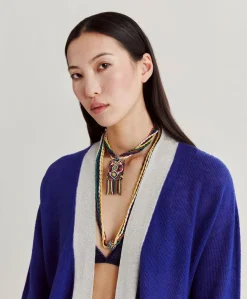 Donne Momonì Maglieria-Cardigan Flossy Perlata Dettagli Lurex - Bluette